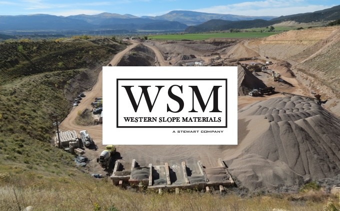 WSM western slope materials logo and aggregate yard